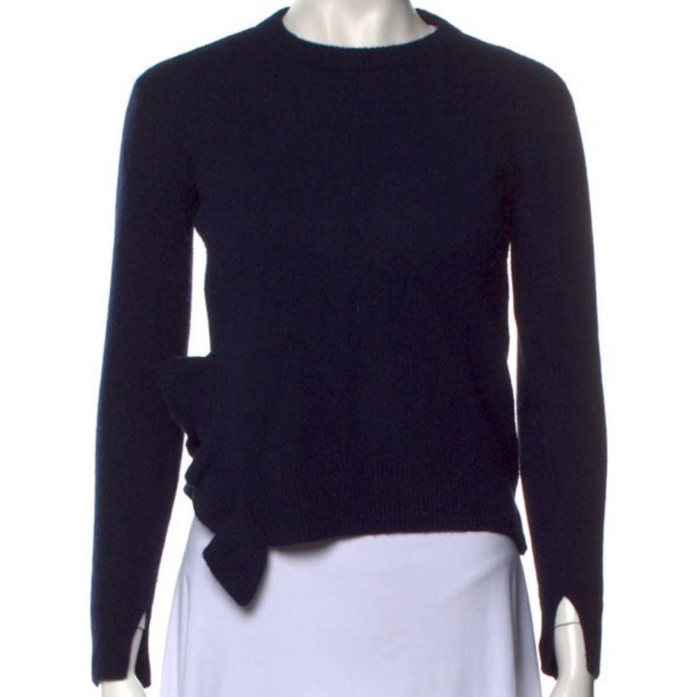 Derek Lam 10 Crosby Denim Wool Felted Ruffle Sweater- Sz. XS